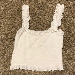 white cropped tank